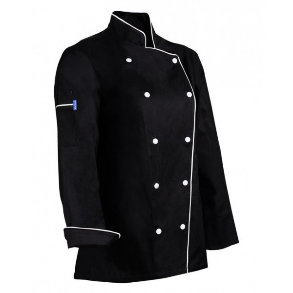 Veste de cuisine plastron double contrasté (Femme)